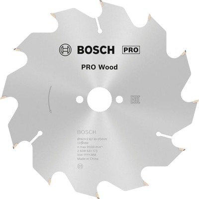 Sägeblatt Optiline Wood für Handkreissägen ø160 x 20/16 x 2,6mm 12 Zähne von Bosch