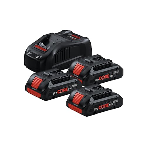 Bosch Akku Set ProCore - Ersatzakku mit 87% mehr Leistung als ein herkömmlicher Akku, 3x 18V Akku 4 Ah inklusive Schnellladegerät Bosch Akku Set ProCore - Ersatzakku mit 87% mehr Leistung als ein herkömmlicher Akku, 3x 18V Akku 4 Ah inklusive Schnellladegerät von Bosch