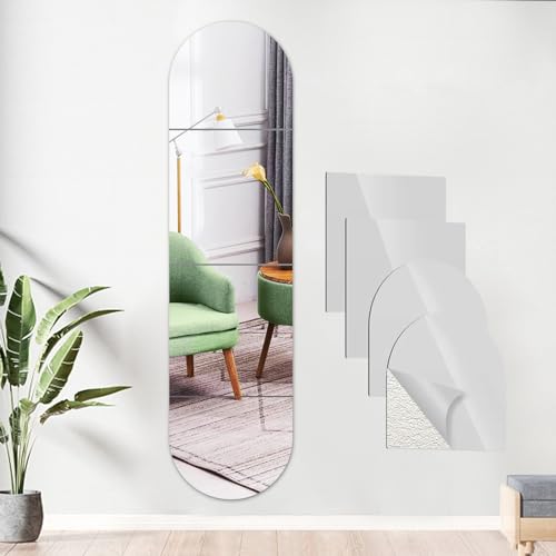 Bosdontek Selbstklebende Fliesenspiegel, 4 Stück Flexible Acryl Spiegel, Spiegelfolie Selbstklebend Groß Ganzkörperspiegel, Spiegelfliesen Selbstklebend HD Wandspiegel Spiegel zum Aufkleben, 30cmx30cm von Bosdontek