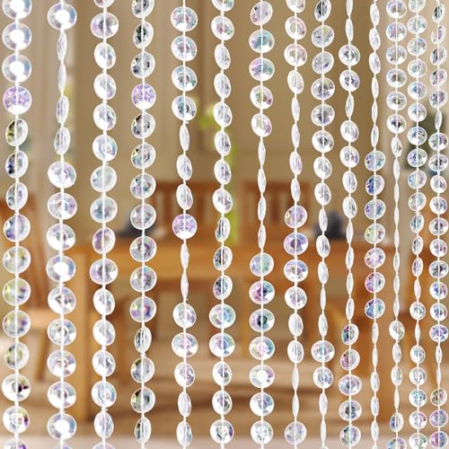 Boshen Kristallperlenvorhang, Türperlen, 36 Stränge, transparente Acrylperlen, zum Aufhängen, Raumteiler, Kristall, schillernd, Diamantschliff, Vorhang, Türvorhang für Zimmer, Tür, Trennwand, von Boshen