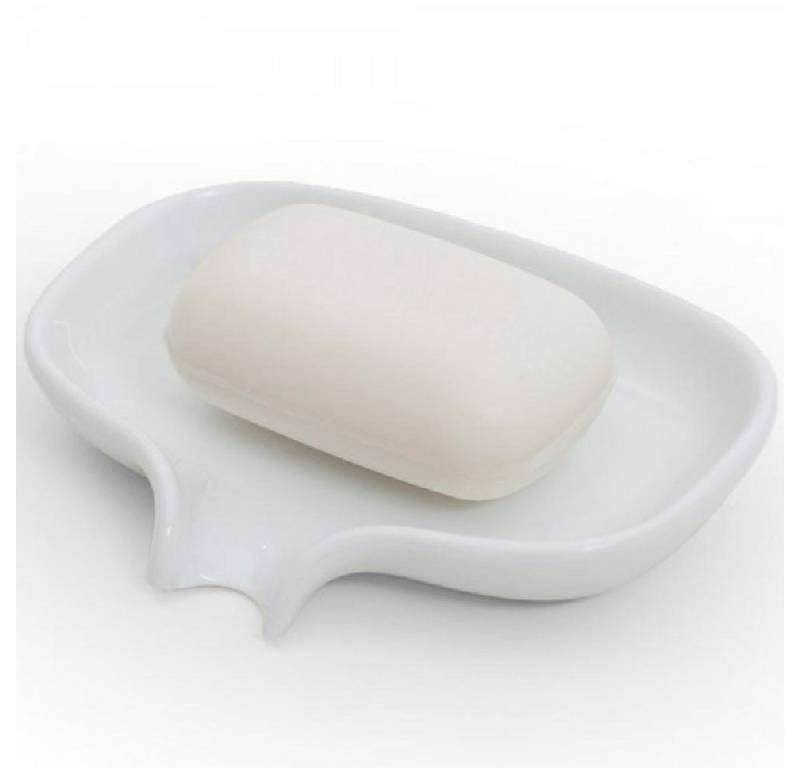 Bosign Waschtisch-Set Seifenablage mit Ablauf Soap Saver Porzellan Weiß von Bosign