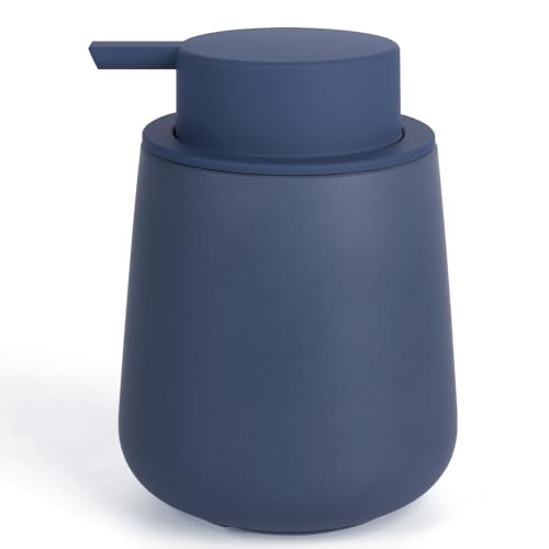 BosilunLife Keramik-Spülseifenspender für Badezimmer, 340 ml, nachfüllbar, flüssiger Handseifenspender für ätherisches Öl, Lotionspender mit Pumpe (flüssig, blau) von BosilunLife