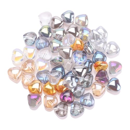 Bosiyrggrl 100 Stück Herzperlen aus Glas und Kristall, 8 mm, kleine Perlen in Herzform für die Herstellung von Armbändern, Basteln, Handwerk, einfache Installation von Bosiyrggrl