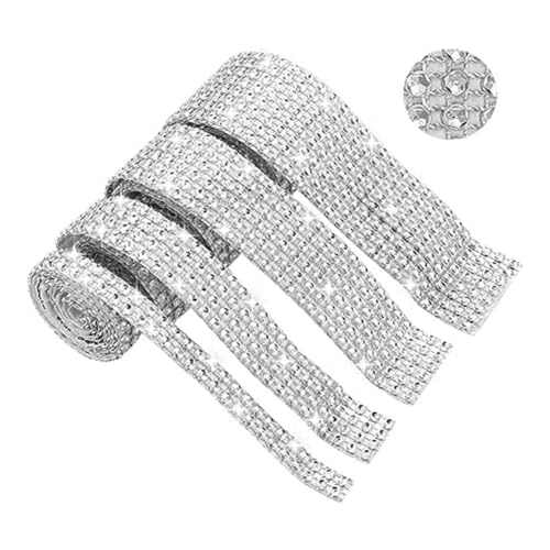 Bosiyrggrl Strass, 4 Rollen Strass-Streifen, selbstklebend, glitzernde Kristall-Strasssteine für , Kunst, Auto, einfache Installation, einfach zu verwenden Bosiyrggrl Strass, 4 Rollen Strass-Streifen, selbstklebend, glitzernde Kristall-Strasssteine für , Kunst, Auto, einfache Installation, einfach zu verwenden von Bosiyrggrl