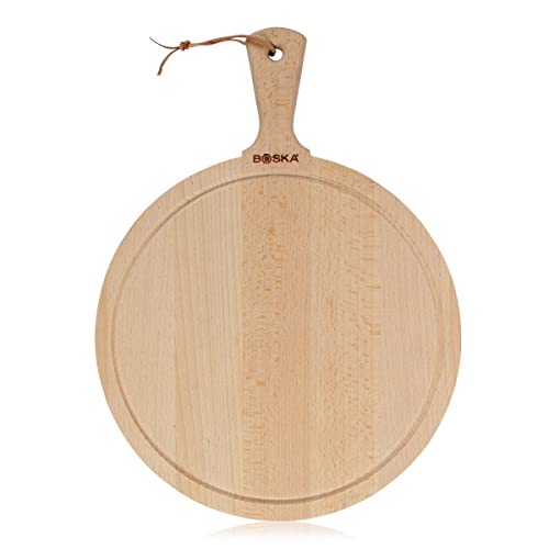 Boska Servierbrett Rund Amigo L/für Käse, Tapas oder Brot / 33 cm/Holz/Braun / 445 x 330 x 20 mm von BOSKA