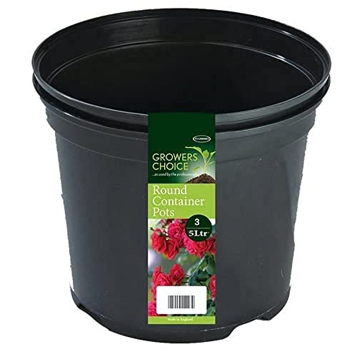Bosmere N213 – Blumentopf – unten rund, oben quadratisch, 2er-Pack, Schwarz, 5 L von Bosmere