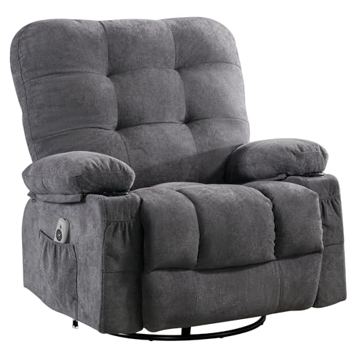 Bosmiller Relaxsessel mit Liegefunktion Massagesessel Oversize Fernsehsessel 360°Drehbarer Liegesessel Heizung Verstellbar Sessel Stoff, Grau Bosmiller Relaxsessel mit Liegefunktion Massagesessel Oversize Fernsehsessel 360°Drehbarer Liegesessel Heizung Verstellbar Sessel Stoff, Grau von Bosmiller