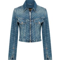 BOSS ORANGE Jeansjacke "DENIM ZIP TRACK JACKET Premium Damenmode", Slim Fit, All-Over Laserprint von Boss Orange