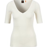 BOSS ORANGE Strickpullover "Faradisco Premium Damenmode" mit BOSS Metallcharm von Boss Orange