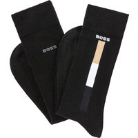 BOSS Businesssocken, (Packung, 2 Paar), mit Kontrasteinsätzen von Boss