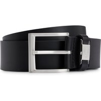 BOSS Ledergürtel "Connio" silberfarbene Schließe & Logo-Schriftzug auf der Schlaufe von Boss