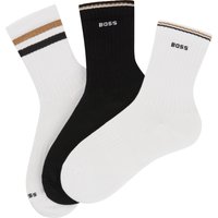BOSS Socken "3P QS Rib Iconic VB" 3 Paar tlg. mit rippen und sportiven Streifen von Boss