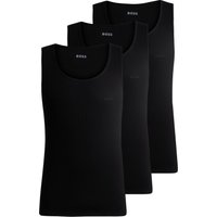 BOSS Tanktop "3P RibClassic BOSS ONE x David Beckham", Ton in Ton Stickerei auf der Brust von Boss
