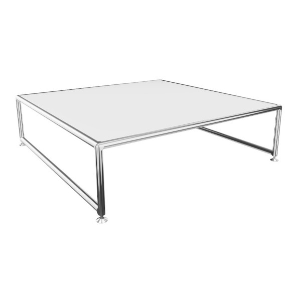 BOSSE Bügel-Couchtisch niedrig Chrom von Bosse