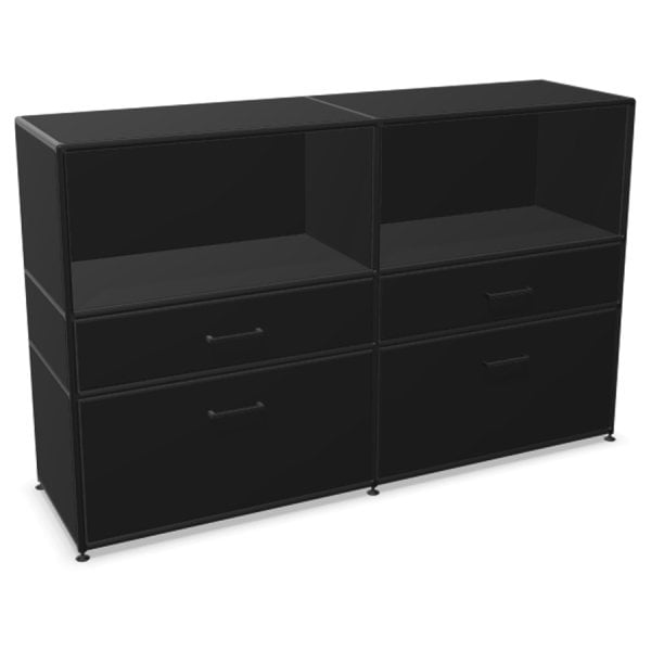 BOSSE Highboard 2,5 OH mit 4 Schubladen und 2 Regalfächern in Schwarz von Bosse