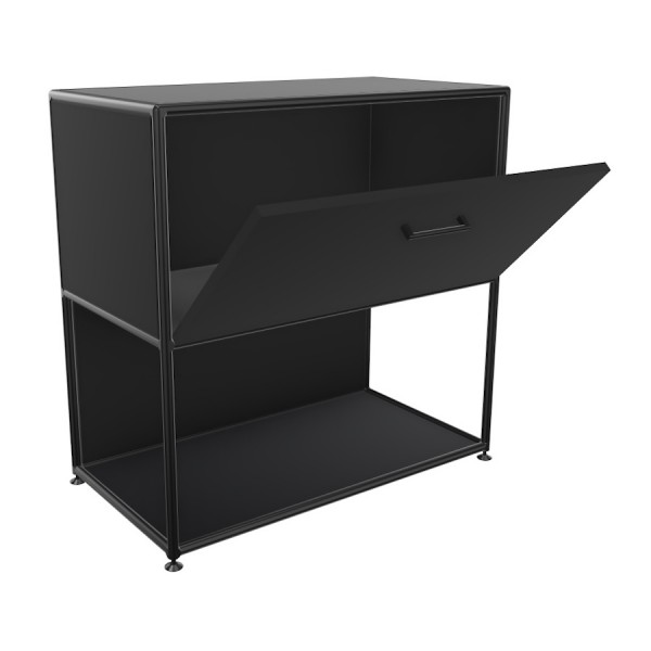 BOSSE Regal Black Edition 2 OH Breite 80 cm mit Klappe unten offen von Bosse