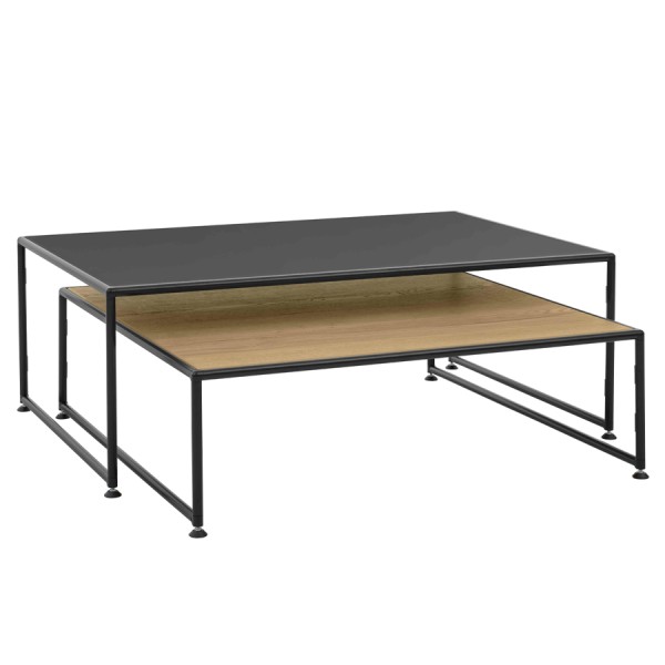 BOSSE SOLUTIONS Couchtisch-Set | Basaltgrau | Eiche halifax | Black Edition von Bosse