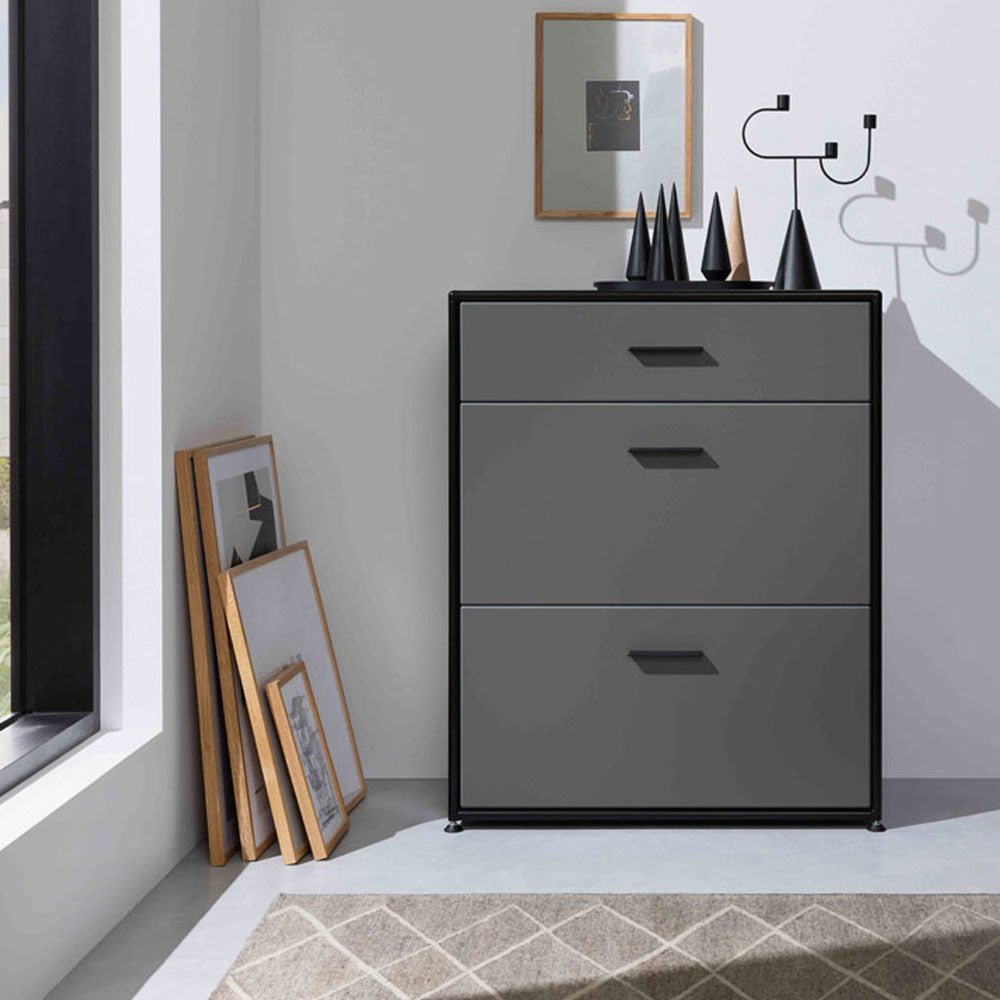 BOSSE SOLUTIONS Highboard | Basaltgrau | 3 Schubladen | Black Edition | Jetzt auf Rechnung kaufen von Bosse