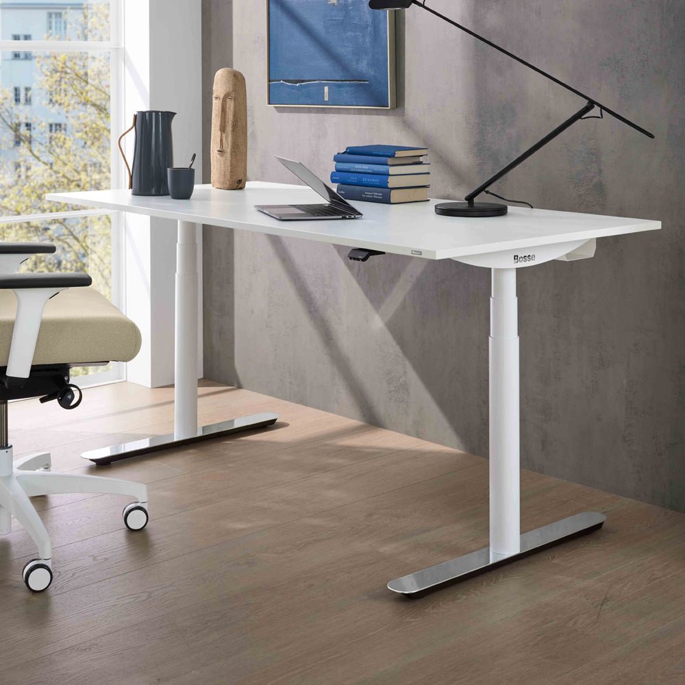 BOSSE SOLUTIONS M3-Desk | Schreibtisch höhenverstellbar | Weiß Chrom | 160x80cm | Jetzt auf Rechnung kaufen von Bosse