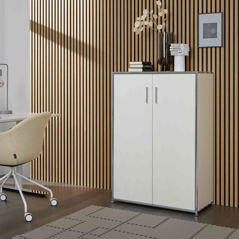 BOSSE SOLUTIONS Schrank Highboard | Weiß Chrom | 2 Flügeltüren |  Jetzt auf Rechnung kaufen von Bosse