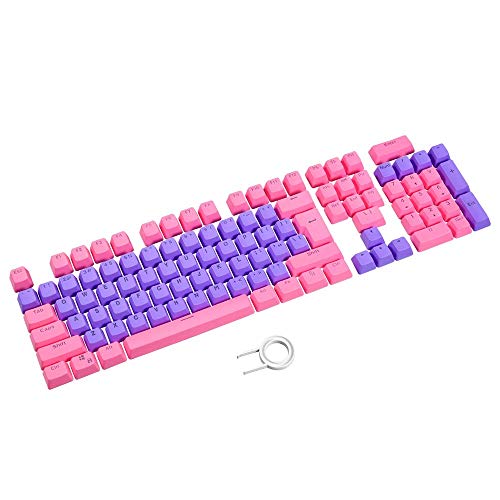 Bossi 104 Tastenkappen-Set | hintergrundbeleuchtete Tastenkappen für mechanische MX-Tastatur – OEM-Profil (rosa Tastenkappen und lila Tastenkappen) von Bossi