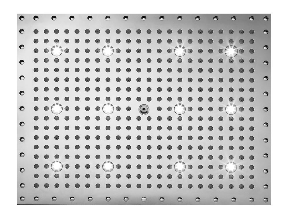 Bossini Dream Rectangular Kopfbrause 500 x 400 mm, mit 12 blauen LED`s H37371000030216 von Bossini