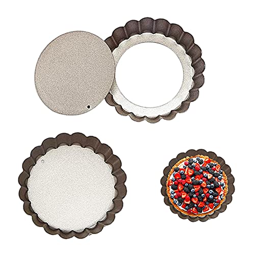 Tarteform Mit Hebeboden Ø 10 cm Mini Quicheform Gute Antihaftbeschichtung Pie Form Backform Wellenrand, 2 Stück von Bost