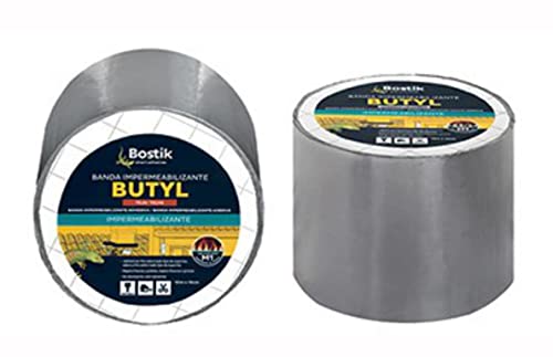 Bostik, Selbstklebendes Imprägnierband für eine Vielzahl von Elementen, Butyl-Technologie, Aluminium, 10 cm x 10 m Rolle von BOSTIK