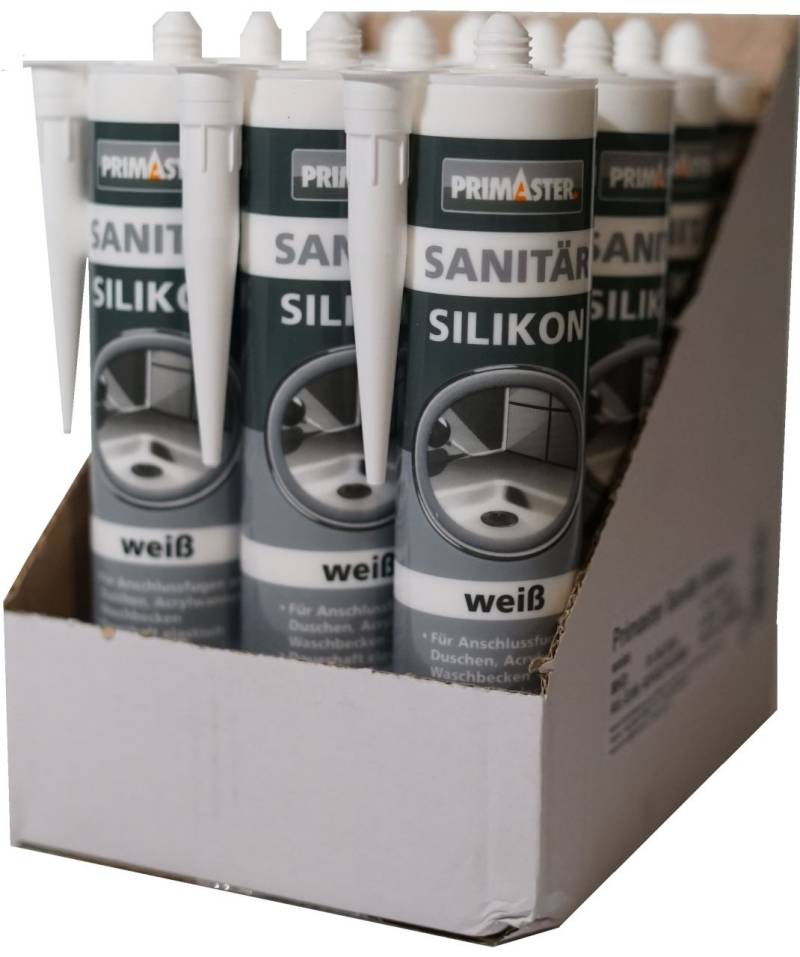 Primaster Sanitär Silikon weiß 310 ml 12 St. Kartonabnahme von Primaster