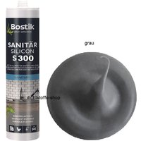 Bostik - S300 Sanitärsilicon 300ml Kartusche 1K Sanitär Silikon Fugen Dichtstoff Grau von Bostik