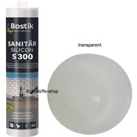 S300 Sanitärsilicon 300ml Kartusche 1K Sanitär Silikon Fugen Dichtstoff Transparent - Bostik von Bostik