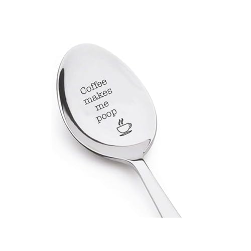 Boston Creative Company - Personalisierter Kaffeelöffel 'Coffee makes me poop' - Edelstahl - 17,8 cm - 1 Stück - Schwarz/Silber Boston Creative Company - Personalisierter Kaffeelöffel 'Coffee makes me poop' - Edelstahl - 17,8 cm - 1 Stück - Schwarz/Silber von Boston Creative Company
