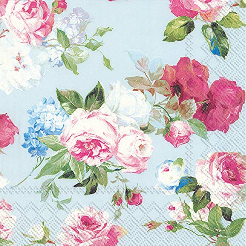 Boston International IHR Cocktail-Servietten, 3-lagig, 12,7 x 12,7 cm, Scarlett Hellblau von Boston International