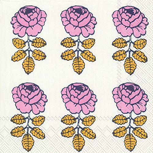 Boston International IHR Marimekko Cocktail-Servietten, 3-lagig, 12,7 x 12,7 cm, Vihkiruusu Weiß Boston International IHR Marimekko Cocktail-Servietten, 3-lagig, 12,7 x 12,7 cm, Vihkiruusu Weiß von Boston International