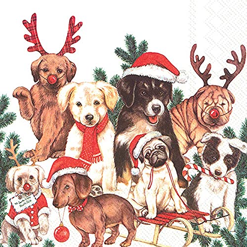 Boston International L916100 IHR 3-Ply Papierservietten, Papier, Dog Mas von Boston International