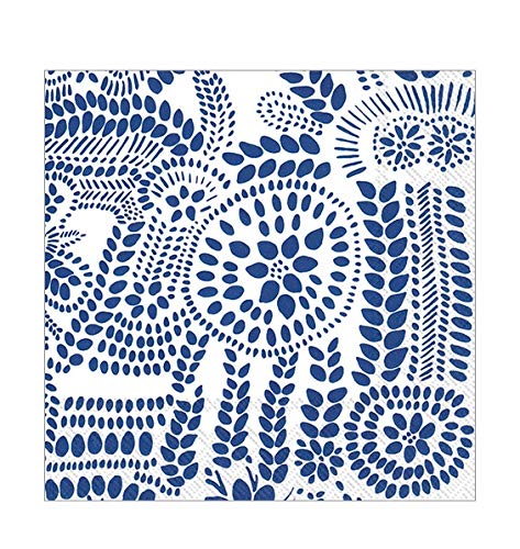 Marimekko Dekorative Papierservietten Blau und Weiß Partyservietten, 16,5 x 16,5 cm, 40 Stück von Boston International