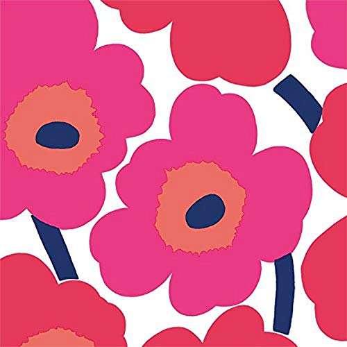 IHR Ideal Home Range Cocktail-Servietten Marimekko Einweg-Papierservietten, 3-lagig, 12,7 x 12,7 cm, Unikko (rot), 20 Stück von Boston International