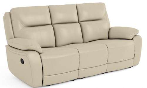 Bostonsofa Atlanta 3-Sitzer Relax-Ledersofa - mit Zero Wall Mechanismus - Komfortable Entspannung - ergonomisches Design - hochwertige Materialien für Ihr Wohnzimmer (‎90x212x98 cm) von Bostonsofa