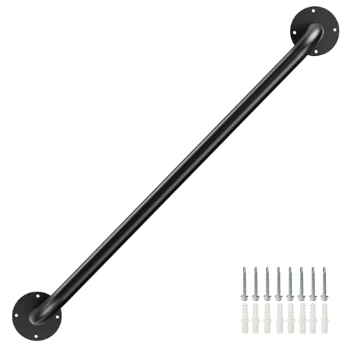 BotaBay Industrierohr Treppenhandläufe - Wandmontierte Sicherheitstreppen-Handläufe für Außentreppen und Innentreppen - Mattes Finish, einfach zu installierender Eisen-Sicherheitsgriff (Schwarz, 3 Fuß BotaBay Industrierohr Treppenhandläufe - Wandmontierte Sicherheitstreppen-Handläufe für Außentreppen und Innentreppen - Mattes Finish, einfach zu installierender Eisen-Sicherheitsgriff (Schwarz, 3 Fuß von BotaBay