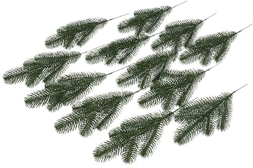 Botanic-Haus künstlicher Tannenzweig/Weihnachtszweig Karpaten Spritzguss mit 5 Spitzen, Farbe dunkelgrün (12 Stück) von Botanic-Haus
