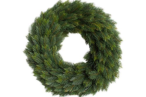 künstlicher Edel Adventskranz/Tannenkranz auf Strohkern, einseitig gebunden (42 cm) von Botanic-Haus