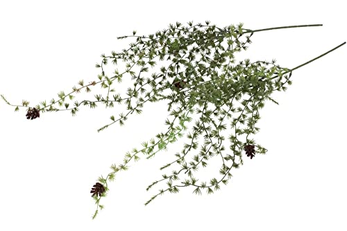 Botanic-Haus künstlicher Lärchenhängezweig/Weihnachtszweig (Spritzguss) mit Zapfen (2 Stück) von Botanic-Haus