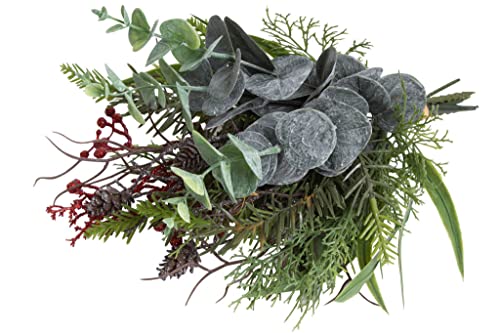 Botanic-Haus künstlicher Weihnachtsstrauß mit Eukalyptus, Glitzerbeeren und Tannengrün von Botanic-Haus