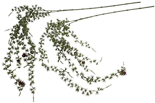 Botanic-Haus künstlicher Lärchenhängezweig/Weihnachtszweig (Spritzguss) mit Zapfen (2 Stück) von Botanic-Haus