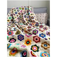 Oma Quadrat Decke, Handgemachte Häkeldecke, Bunte Kunstwerk Dekorative King Size Tagesdecke 60x76 " Oma Quadrat Decke, Handgemachte Häkeldecke, Bunte Kunstwerk Dekorative King Size Tagesdecke 60x76 " von BotanicalDyedCat