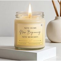 Duftkerze „New Home New Beginnings Memories" Geschenk Zum Einzug, Personalisierte Kerze, Einweihungsgeschenk, Umzug, Eigene Wohnung von BotanicalGlowCandles