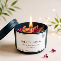 Kerze Mit Wunschtext - Personalisierte Duftkerze Blüten Geschenk Für Freundin Geburtstag Vegane Sojawachskerze Blumenkerze von BotanicalGlowCandles