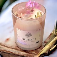xxl Duftkerze Inner Goddess Kristallkerze Mit Rosenquarz & Blüten |Duftkerze Im Glas Rosa | Geschenkidee Geburtstagsgeschenk Affirmation von BotanicalGlowCandles