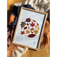 Gerahmte Herbstblätter - Gepresste Blätter Home Decor Herbstfarben Blumen von Bothainical