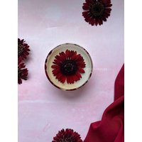 Getrocknete Gerbera Resin Briefbeschwerer - Bürobedarf, Papiergewicht, Büroaccessoires 286G Kunst Mit Getrockneten Blumen Home Decor von Bothainical